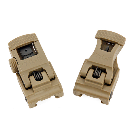 Tactical A.R.M.S. #71L-F/R Set Front & Rear Sight Set Black/Tan